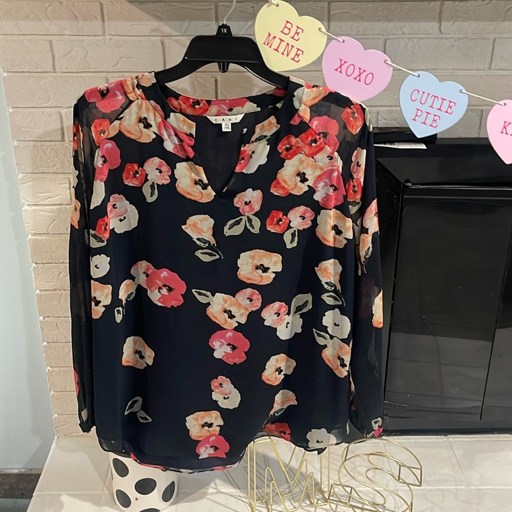 Cabi poppy print blouse